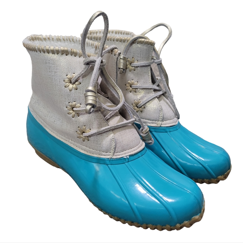Jack Rogers Chloe Rain Duck Boots in Caribbean Blue